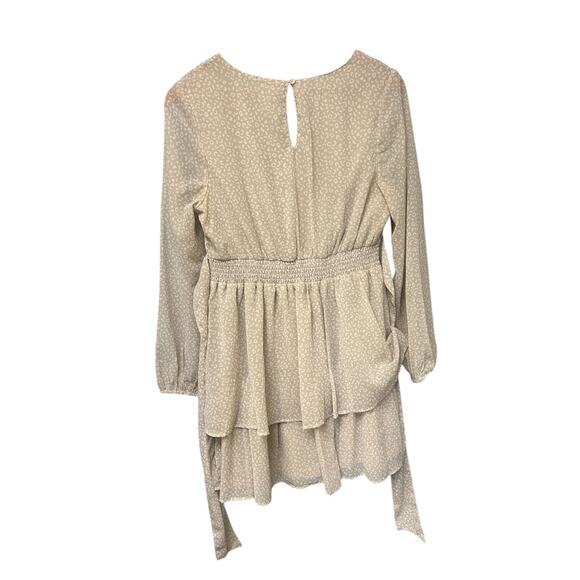 Japna Long Sleeve Chiffon Dress Large Animal Print Surplice Neckline Lined - Picture 9 of 10